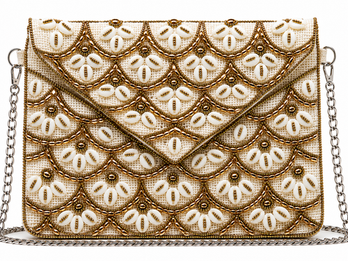 Ocean Blue Red Evil Eye Beaded Clutch